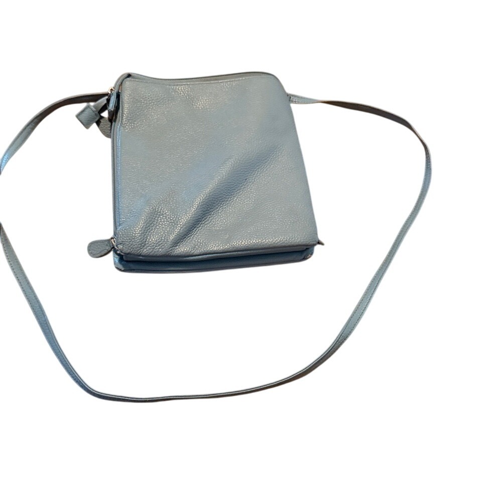 Giani Bernini Baby Blue Leather‎ Crossbody Bag Mini Minimalist Vacation - Picture 6 of 14